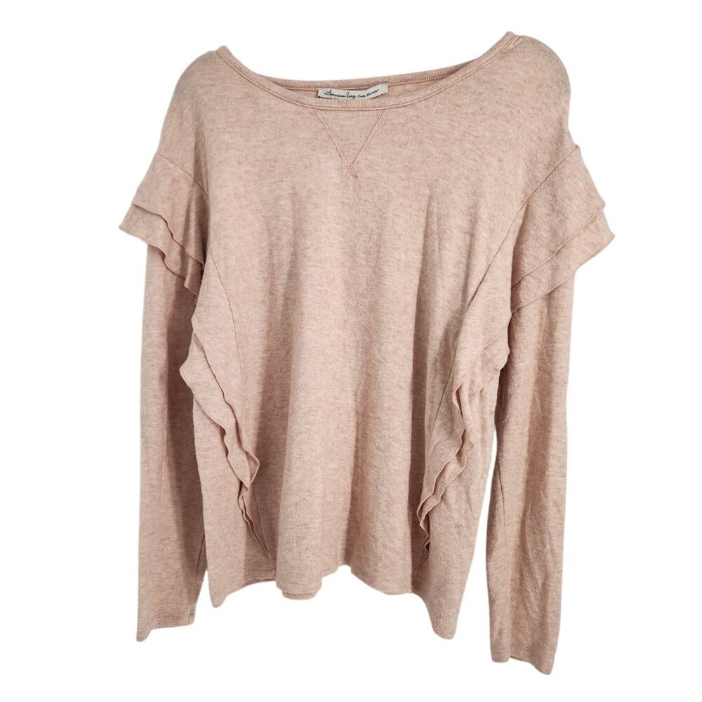 American Rag Co Pink Ruffle Sweater - Women's Large